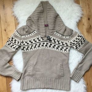 TNA Sea to Sky Pullover Sweater Women's Lambs Wool Brown Size Medium Z Pattern